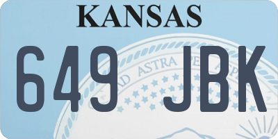 KS license plate 649JBK
