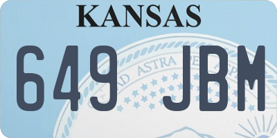 KS license plate 649JBM