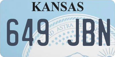 KS license plate 649JBN