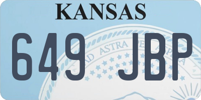 KS license plate 649JBP