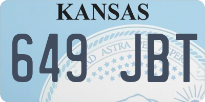 KS license plate 649JBT