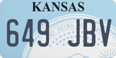 KS license plate 649JBV