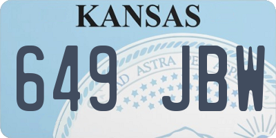 KS license plate 649JBW