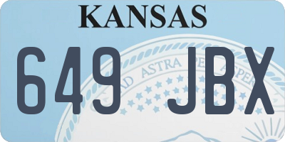 KS license plate 649JBX