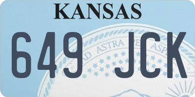 KS license plate 649JCK