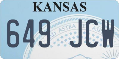 KS license plate 649JCW