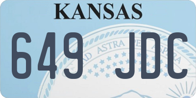 KS license plate 649JDC