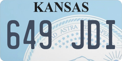 KS license plate 649JDI