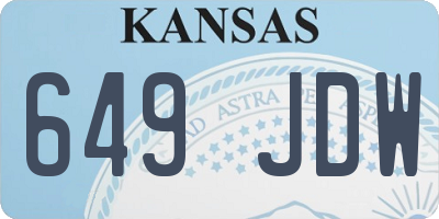 KS license plate 649JDW
