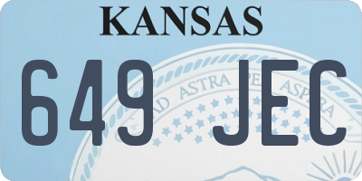 KS license plate 649JEC