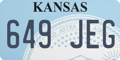 KS license plate 649JEG