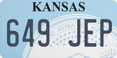 KS license plate 649JEP