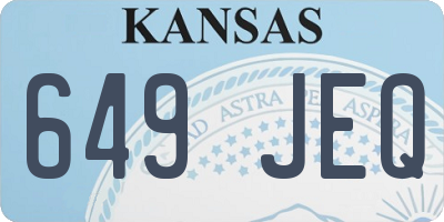 KS license plate 649JEQ