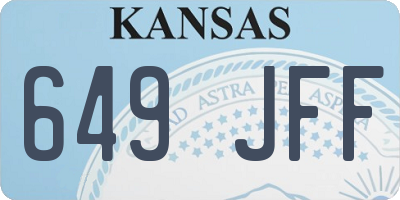 KS license plate 649JFF