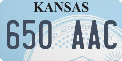 KS license plate 650AAC