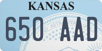 KS license plate 650AAD