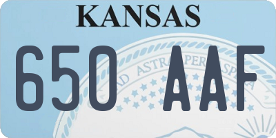 KS license plate 650AAF