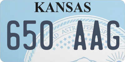 KS license plate 650AAG