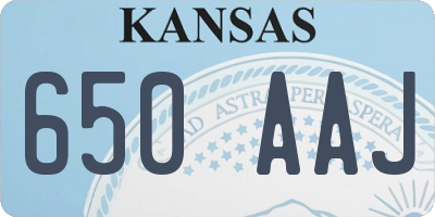 KS license plate 650AAJ