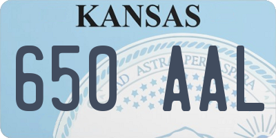 KS license plate 650AAL