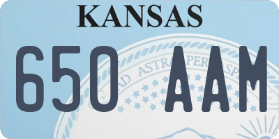 KS license plate 650AAM