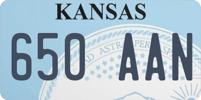 KS license plate 650AAN