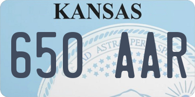 KS license plate 650AAR