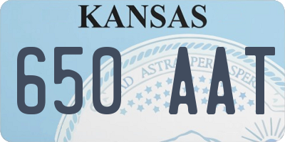 KS license plate 650AAT