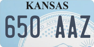 KS license plate 650AAZ