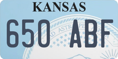 KS license plate 650ABF