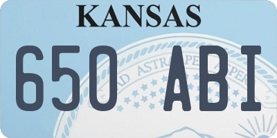 KS license plate 650ABI