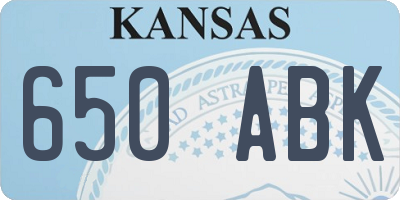 KS license plate 650ABK