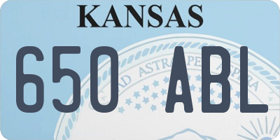 KS license plate 650ABL