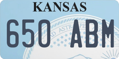 KS license plate 650ABM