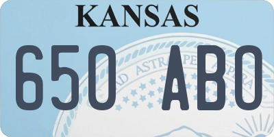 KS license plate 650ABO