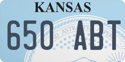 KS license plate 650ABT