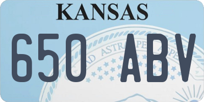 KS license plate 650ABV