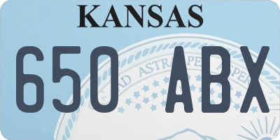 KS license plate 650ABX
