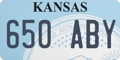 KS license plate 650ABY