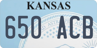 KS license plate 650ACB