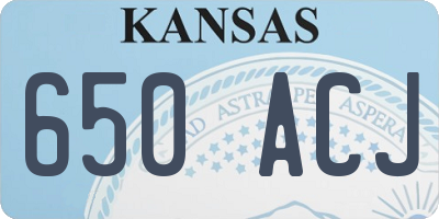 KS license plate 650ACJ