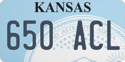 KS license plate 650ACL