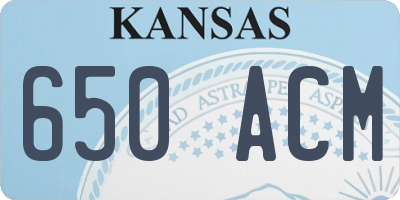 KS license plate 650ACM