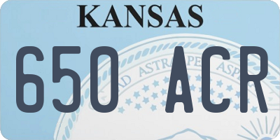 KS license plate 650ACR