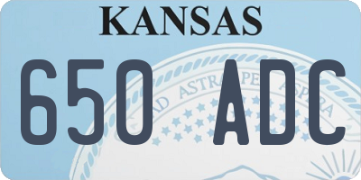 KS license plate 650ADC