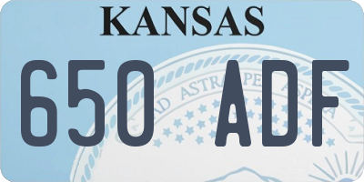 KS license plate 650ADF