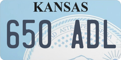 KS license plate 650ADL