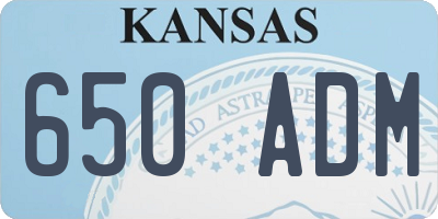 KS license plate 650ADM