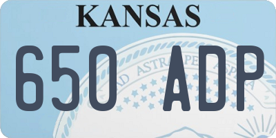 KS license plate 650ADP