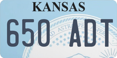 KS license plate 650ADT